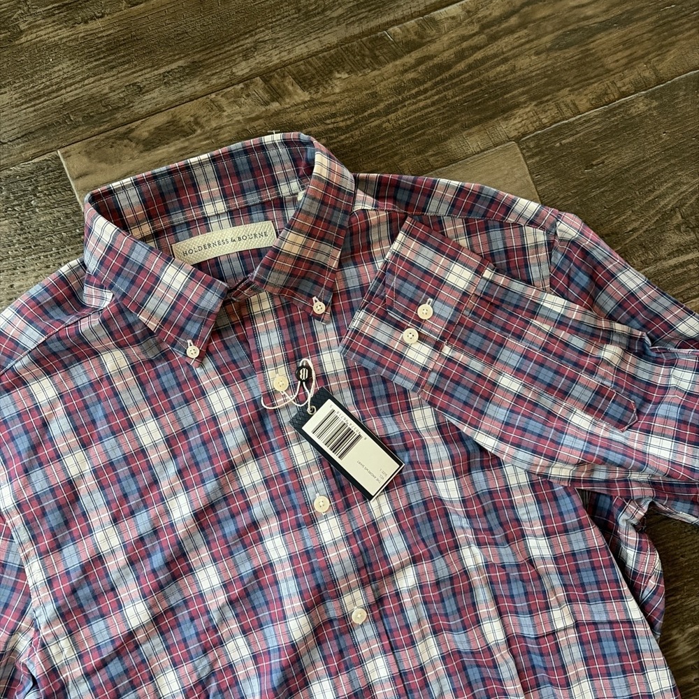 Holderness & Bourne The Andrews Tailored Fit Shirt Mens Size Large‎  Plaid VCL